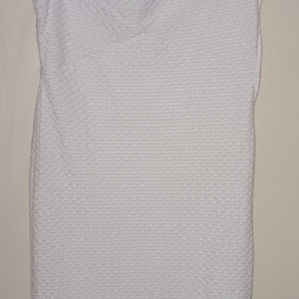 White Textured Sleeveless Dress